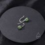 Genuine Green Jade Pear Cut Drop Hook Earrings, thumbnail 6 of 10