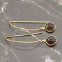 Smoky Quartz Gold Plated Sterling Silver Earrings, thumbnail 2 of 6