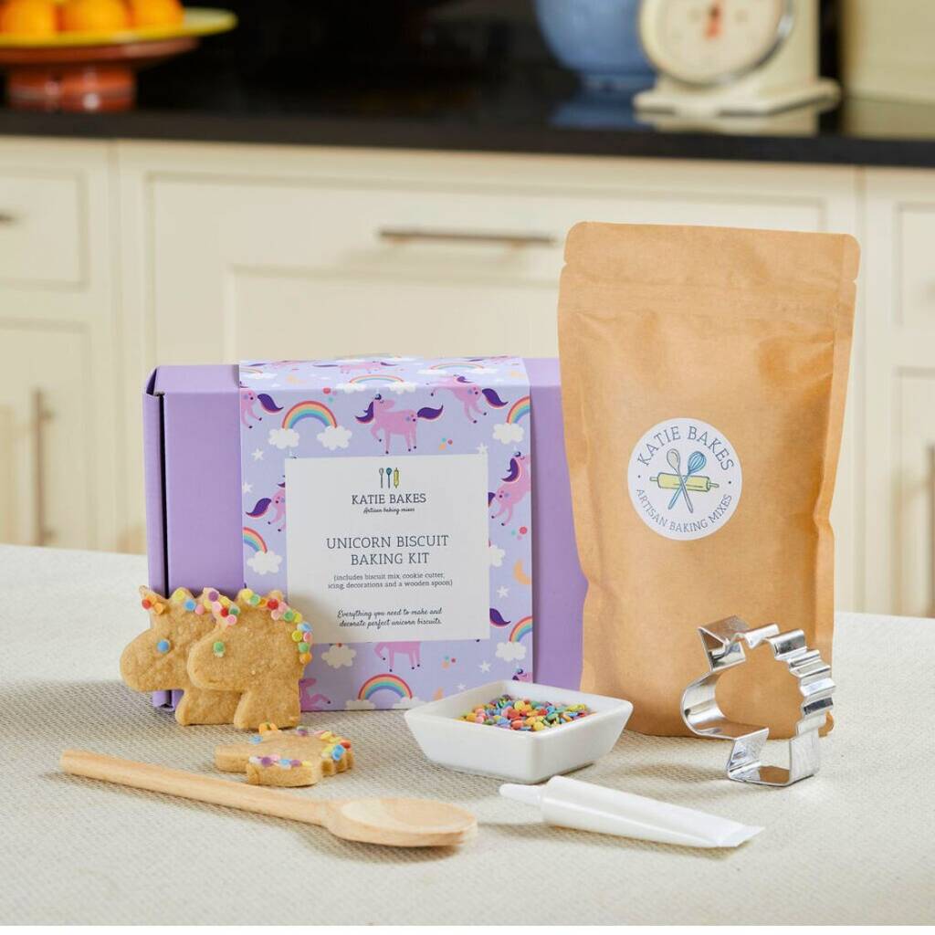 Unicorn Biscuit Baking Kit Gift Box With Wooden Spoon, 1 of 8