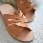 Genuine Leather Slippers With Crossed Straps, thumbnail 2 of 6