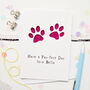 Personalised Paw Prints Glitter Cut Out Card, thumbnail 1 of 2