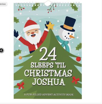 Personalised 24 Sleeps Christmas Activity Advent Calendar, 3 of 7