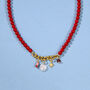 Heart And Star Charms Red Bead Necklace, thumbnail 2 of 4