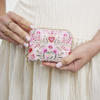 Penelope Pink Floral Heart Small Purse, 2 of 7