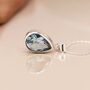 Sterling Silver Oval Blue Topaz Necklace, thumbnail 4 of 12