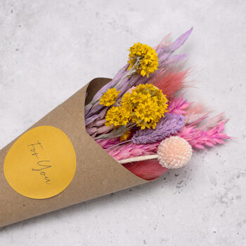 Colourful Summer Dried Flower Posy By Letterbox Gifts