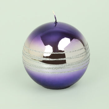 G Decor Purple Two Tone Glitter Glass Candles, 4 of 7