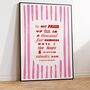 The 1975 'Part Of The Band' Striped Lyric Music Art Print, thumbnail 4 of 4