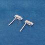 April Diamond Birthstone Baguette Stud Earrings, thumbnail 5 of 7