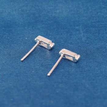 April Diamond Birthstone Baguette Stud Earrings, 5 of 7