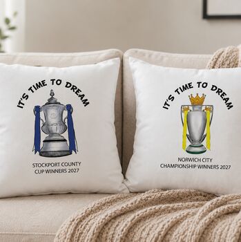 Personalised Cushion Trophy Gift For Football Fans, 3 of 12