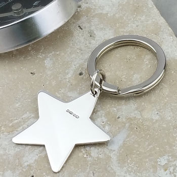 Personalised Sterling Silver Star Keyring, 3 of 8