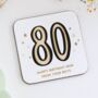 Personalised 80th Birthday Coaster Gift, thumbnail 1 of 2