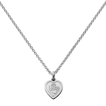 Sterling Silver Mini Heart St Christopher Necklace, 2 of 3