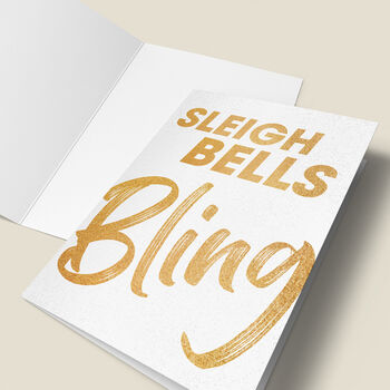 'Sleigh Bells Bling' Funny Christmas Card, 5 of 5