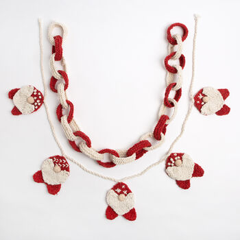 Christmas Gonk Garland And Paper Chain Knitting Kit, 6 of 10