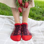 Paisley Burgundy And Organic Sport Red Women Ankle Socks, thumbnail 4 of 11