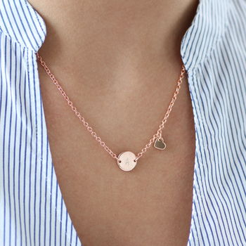 Personalised Rose Gold Plated Necklace With Heart Charm, 4 of 8
