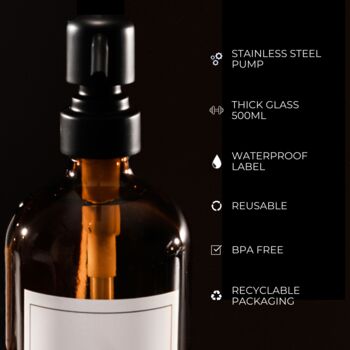 Hand Sanitiser Amber Glass Dispenser, 6 of 7