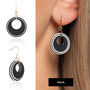 Sustainable Circular Earrings • Gold Plated Sterling Silver Hooks • Available In Five Colours, thumbnail 4 of 8