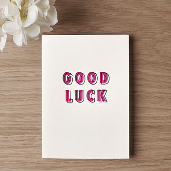 'Good Luck' Letterpress Card, 2 of 4