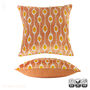 Cinnamon Ikat Silk Velvet Cushion Cover 50x50cm, thumbnail 2 of 5