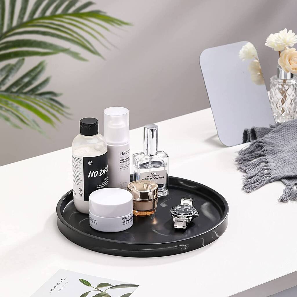 Ink Black Round Vanity Tray By Momentum