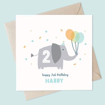 Personalised Elephant Birthday Card, 2 of 2