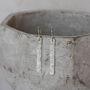 Sterling Silver Textured Long Rectangle Earrings, thumbnail 2 of 7