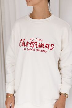 First Christmas As Mummy Embroidered Personalised Sweatshirt Jumper, 6 of 9