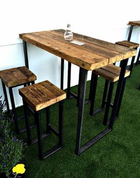 Reclaimed Industrial Tall Table Hcb, 6 of 9