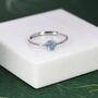 Sterling Silver Minimalist Genuine Aquamarine Ring, thumbnail 5 of 10