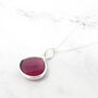 Ruby July Birthstone Silver Pendant Charm Necklace, thumbnail 1 of 4