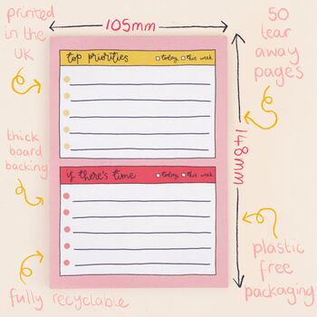 A6 Notepad Top Priorities Daily Planner, 4 of 4