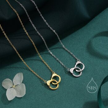 Handcuff Pendant Necklace In Sterling Silver, 2 of 11