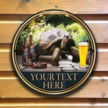 Tortoise And Beer Home Pub Sign Man Cave Sign, 5 of 9