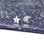 Personalised Sterling Silver Half Moon And Initial Star Mismatched Earrings, thumbnail 2 of 11