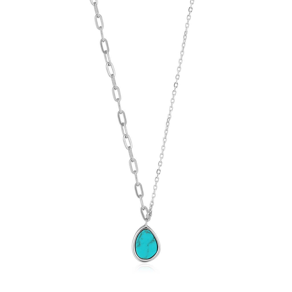 925 Silver Tidal Turquoise Mixed Link Necklace By ANIA HAIE ...