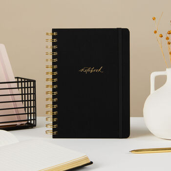 Luxury Notebook Black Cloth With Spiral, 5 of 5