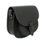 Crossbody Black Loop Closure Leather Saddle Bag Maya, thumbnail 3 of 5