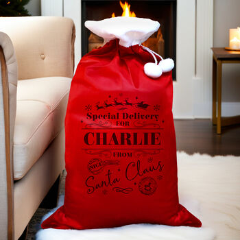 Personalised Special Delivery Red Sack, 2 of 4