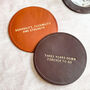 Custom Luxe 3rd Anniversary Leather Coasters, thumbnail 4 of 4