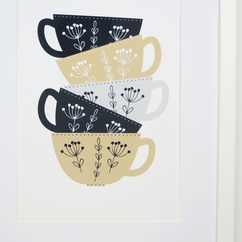 Stacked Cups Kitchen Print New Home Gift, 5 of 7