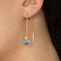 Aquamarine Gemstone Wrapped Long Earrings, thumbnail 2 of 9