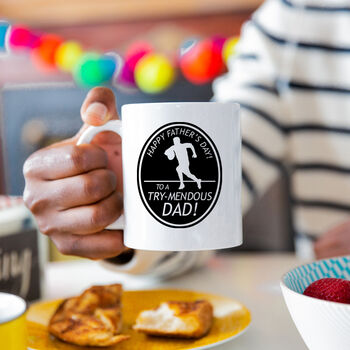 To A Trymendous Dad Fun Rugby Father's Day Mug, 3 of 8