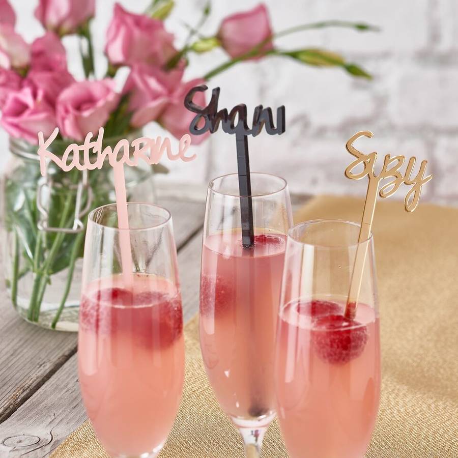 personalised word cocktail sticks by suzy q designs