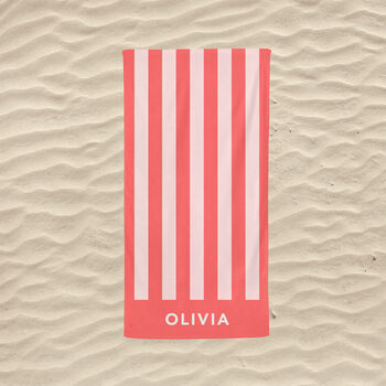 Personalised Striped Beach Towel, 2 of 8