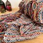 Hand Loomed Recycled Soft Rainbow Blanket Sofa Throw, thumbnail 6 of 12