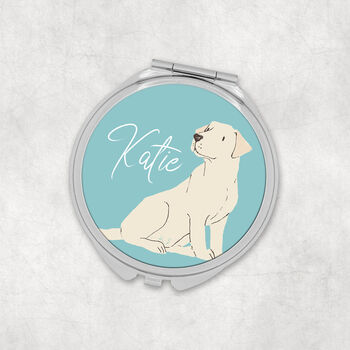 Personalised Labrador Compact Mirror Three Dog Colours, 3 of 3
