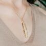 Large Feather Silver Gold Plated Leaf Charm Pendant, thumbnail 1 of 10